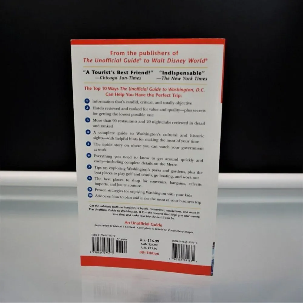 The Unofficial Guide to Washington, D.C. by Joe Surkiewicz 2005 Paperback